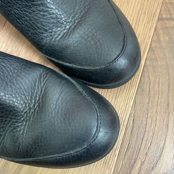 UGG Arleta Black Leather Wedge Boot Booties $180 8.5 - Picture 8 of 11